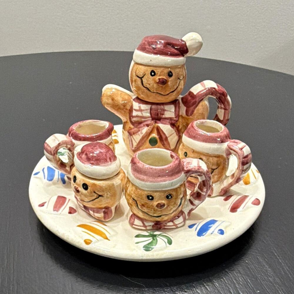 Ceramic Hand Painted Glossy Snowman Figurine Mug & Snack Plate Set, Multicolor